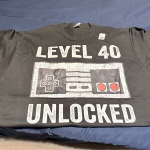 Level 40 Unlocked Black Gaming T-Shirt